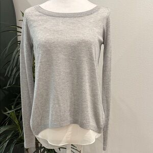 Express Lightweight Sweater Sheer Long Top Long  Sleeve Open Back XS